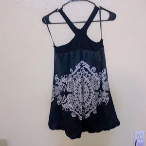 Black and crème color dress